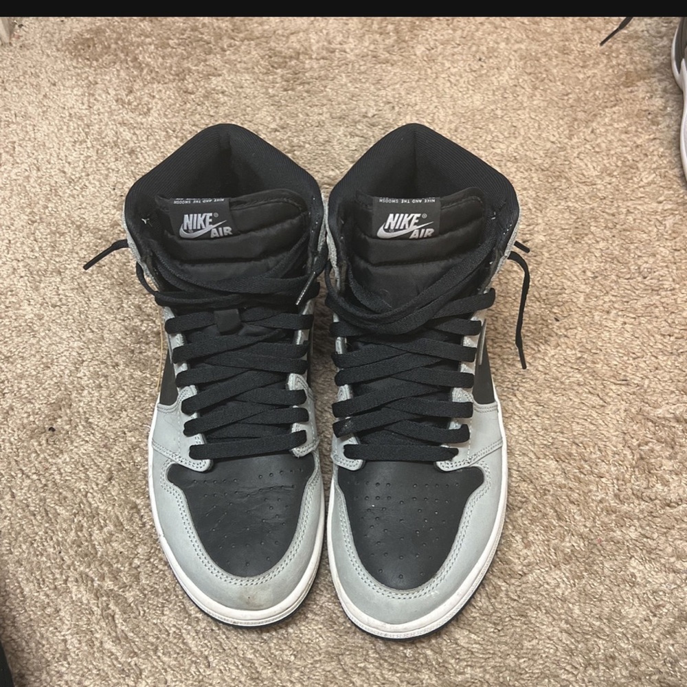Jordan Nike Air High Top Sneakers Black and Gray